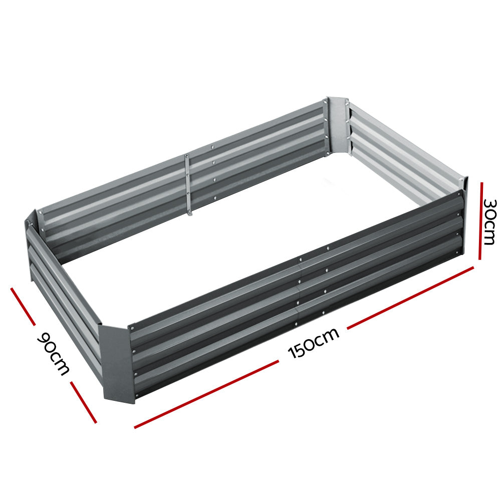Greenfingers Garden Bed 2PCS 150X90X30CM Galvanised Steel Raised Planter Greenfingers