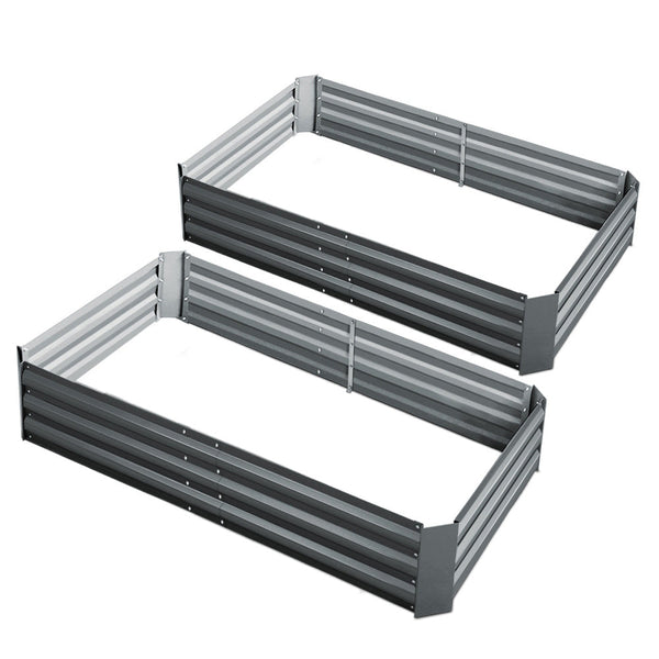 Greenfingers Garden Bed 2PCS 150X90X30CM Galvanised Steel Raised Planter Greenfingers