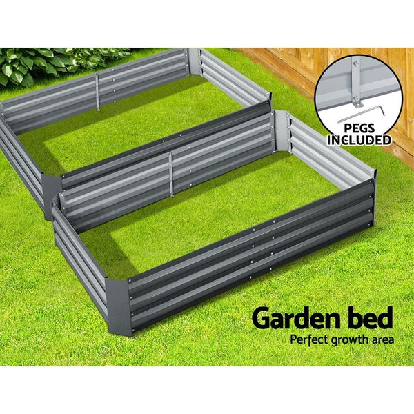 Greenfingers Garden Bed 2PCS 150X90X30CM Galvanised Steel Raised Planter Greenfingers