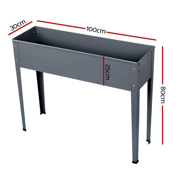 Greenfingers Garden Bed 100X80X30CM Galvanised Steel Raised Planter Standing Box Greenfingers