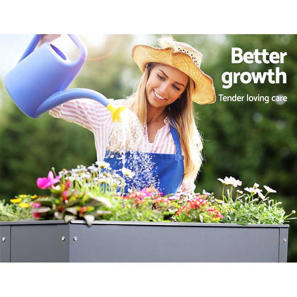 Greenfingers Garden Bed 100X80X30CM Galvanised Steel Raised Planter Standing Box Greenfingers