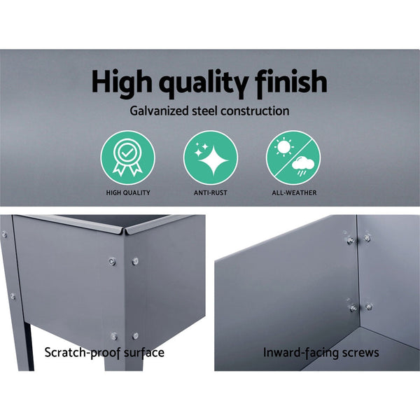Greenfingers Garden Bed 100X80X30CM Galvanised Steel Raised Planter Standing Box Greenfingers