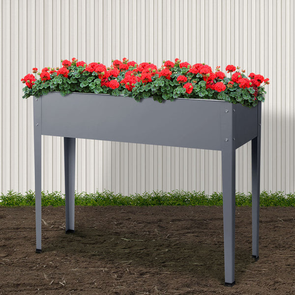 Greenfingers Garden Bed 100X80X30CM Galvanised Steel Raised Planter Standing Box Greenfingers