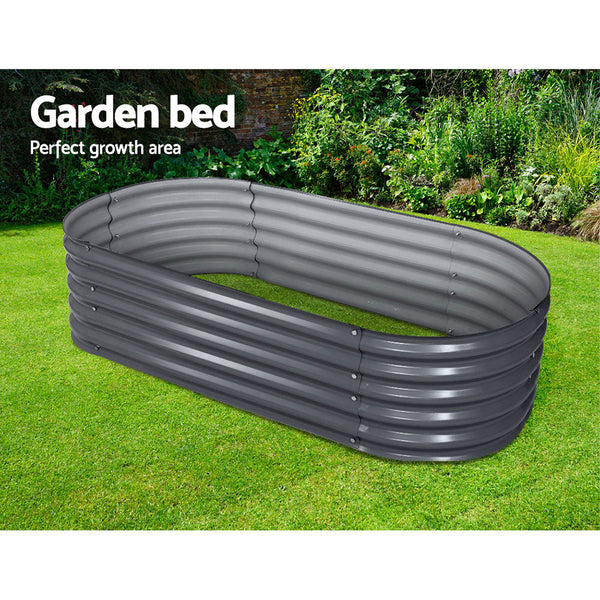 Greenfingers 160X80X42CM Galvanised Raised Garden Bed Steel Instant Planter Greenfingers