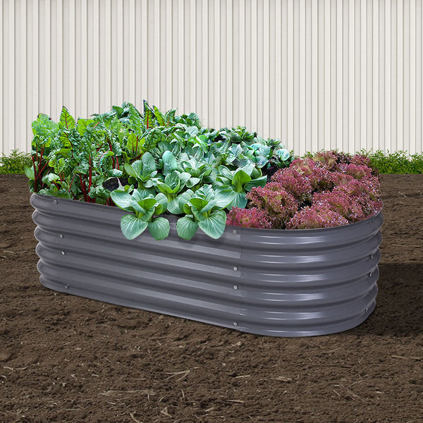 Greenfingers 160X80X42CM Galvanised Raised Garden Bed Steel Instant Planter Greenfingers
