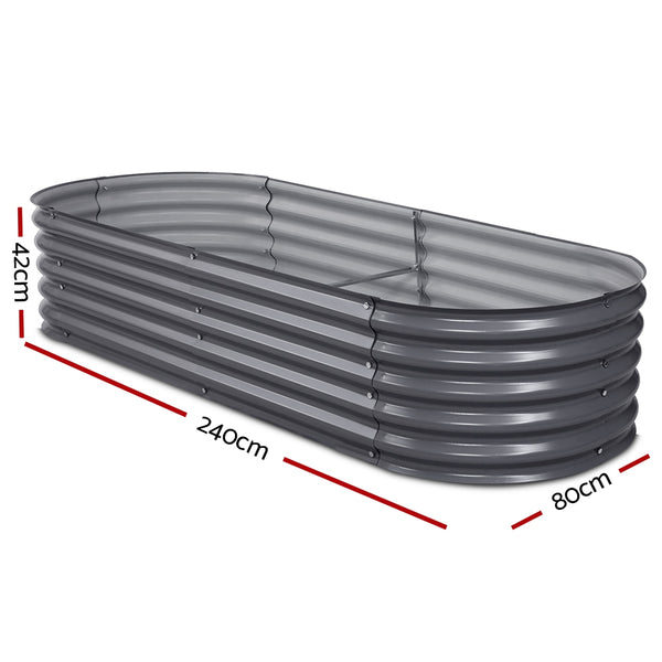 Greenfingers 240X80X42CM Galvanised Raised Garden Bed Steel Instant Planter freeshipping - Awezingly