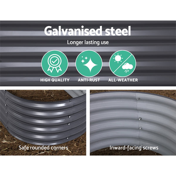 Greenfingers 240X80X42CM Galvanised Raised Garden Bed Steel Instant Planter freeshipping - Awezingly