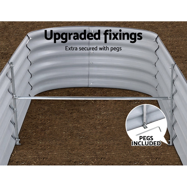 Greenfingers 240X80X42CM Galvanised Raised Garden Bed Steel Instant Planter freeshipping - Awezingly