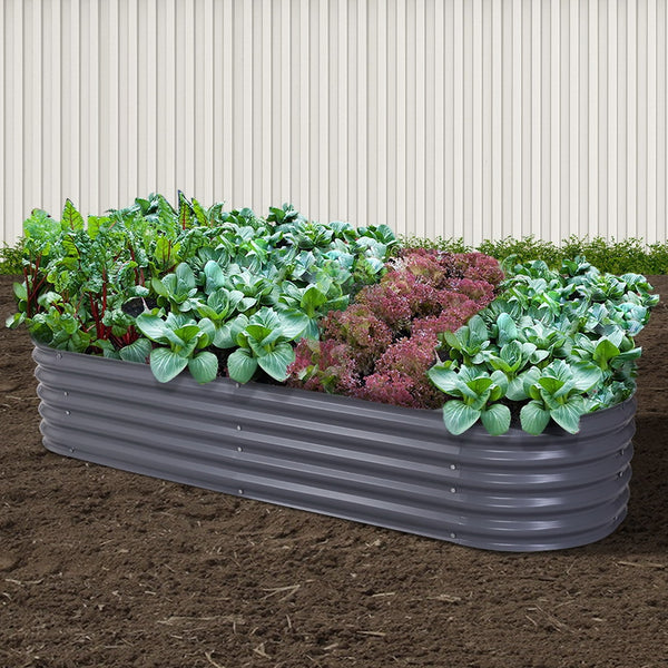 Greenfingers 240X80X42CM Galvanised Raised Garden Bed Steel Instant Planter freeshipping - Awezingly