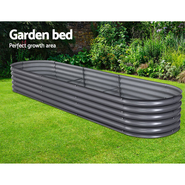 Greenfingers 320X80X42CM Galvanised Raised Garden Bed Steel Instant Planter Greenfingers