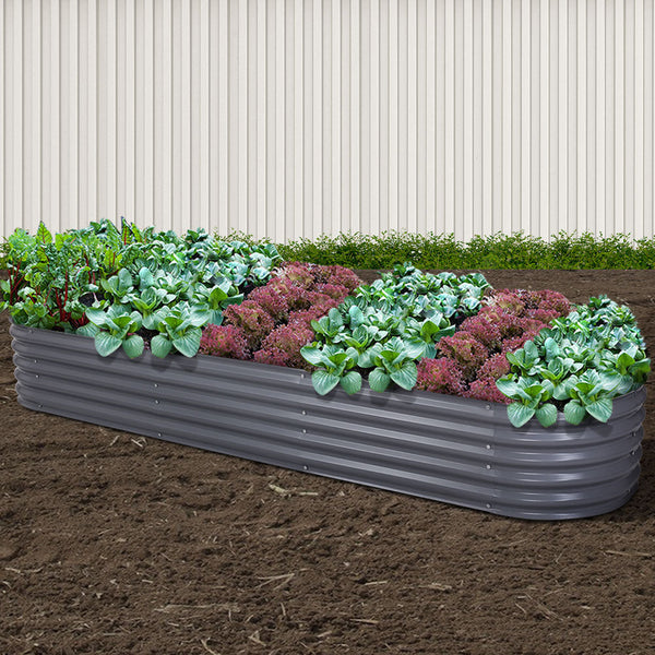 Greenfingers 320X80X42CM Galvanised Raised Garden Bed Steel Instant Planter Greenfingers
