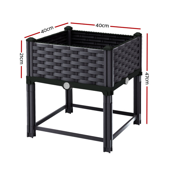 Greenfingers Garden Bed PP Raised Planter Flower Vegetable Outdoor 40x40x23cm Greenfingers
