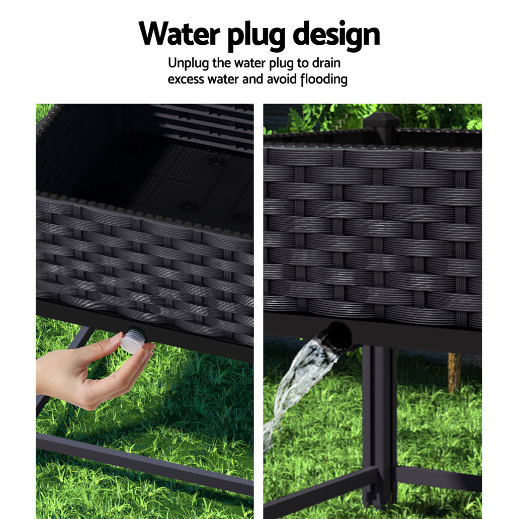 Greenfingers Garden Bed PP Raised Planter Flower Vegetable Outdoor 40x40x23cm Greenfingers