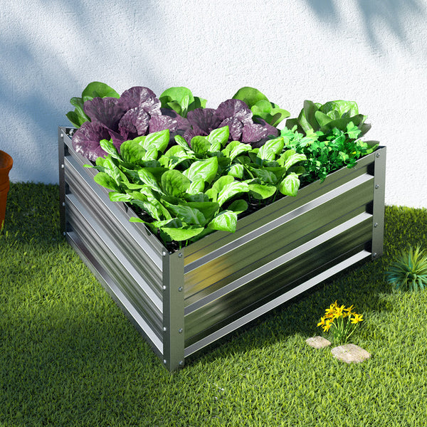Greenfingers Garden Bed Galvanised Steel Raised Planter Vegetable 86x86x30cm Greenfingers
