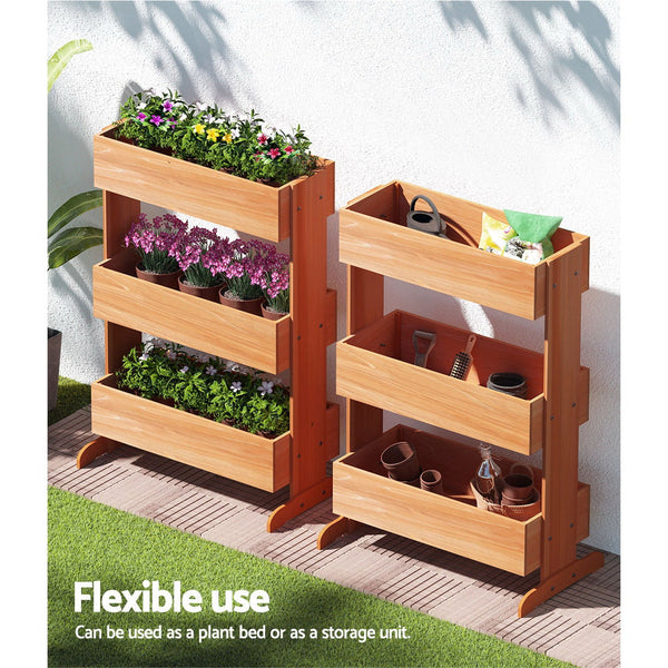 Greenfingers Garden Bed Raised Wooden Planter Box Vegetables 69x39x106cm Greenfingers