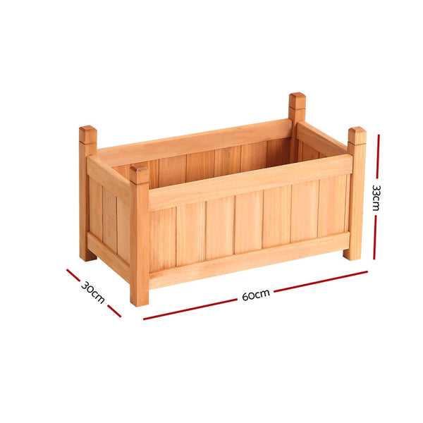 Greenfingers Garden Bed Raised Wooden Planter Box Vegetables 60x30x33cm Greenfingers