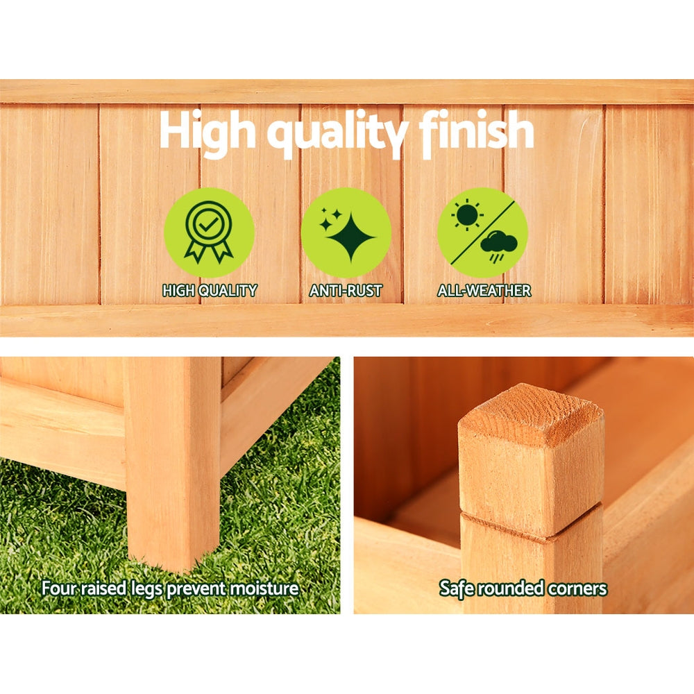 Greenfingers Garden Bed Raised Wooden Planter Box Vegetables 60x30x33cm Greenfingers