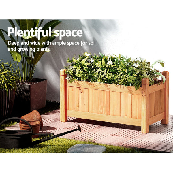 Greenfingers Garden Bed Raised Wooden Planter Box Vegetables 60x30x33cm Greenfingers