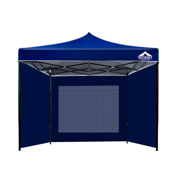 Instahut Gazebo Pop Up Marquee 3x3m Folding Wedding Tent Gazebos Shade Blue Instahut