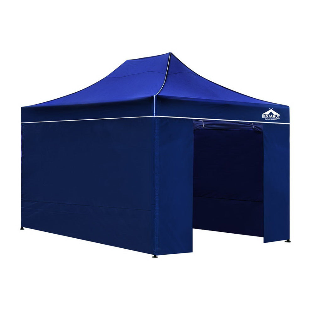 Instahut Gazebo Pop Up Marquee 3x4.5m Folding Wedding Tent Gazebos Shade Blue Instahut