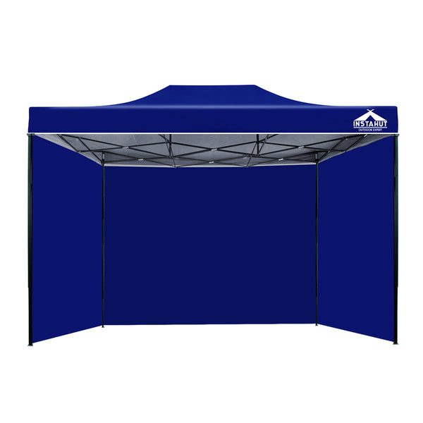 Instahut Gazebo Pop Up Marquee 3x4.5m Folding Wedding Tent Gazebos Shade Blue Instahut
