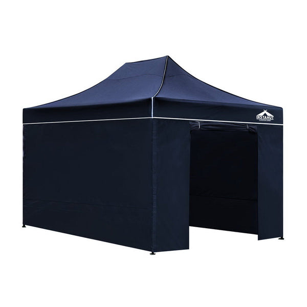 Instahut Gazebo Pop Up Marquee 3x4.5m Folding Wedding Tent Gazebos Shade Navy Instahut