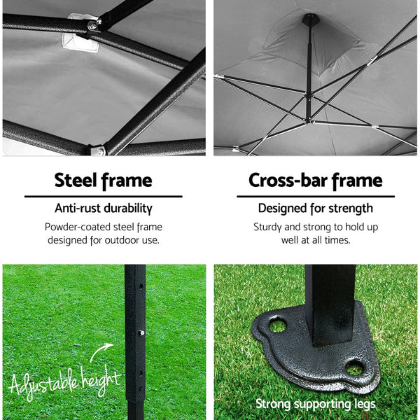 Instahut Gazebo Pop Up Marquee 3x4.5m Folding Wedding Tent Gazebos Shade White Instahut