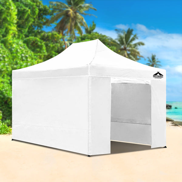 Instahut Gazebo Pop Up Marquee 3x4.5m Folding Wedding Tent Gazebos Shade White Instahut