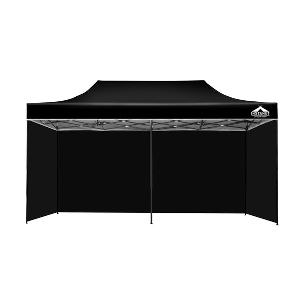 Instahut Gazebo Pop Up Marquee 3x6m Folding Wedding Tent Gazebos Shade Black Instahut