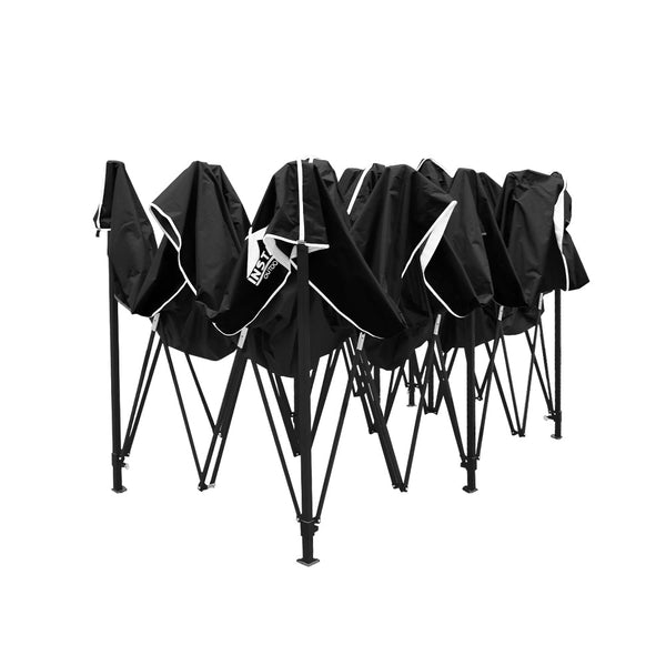 Instahut Gazebo Pop Up Marquee 3x6m Folding Wedding Tent Gazebos Shade Black Instahut