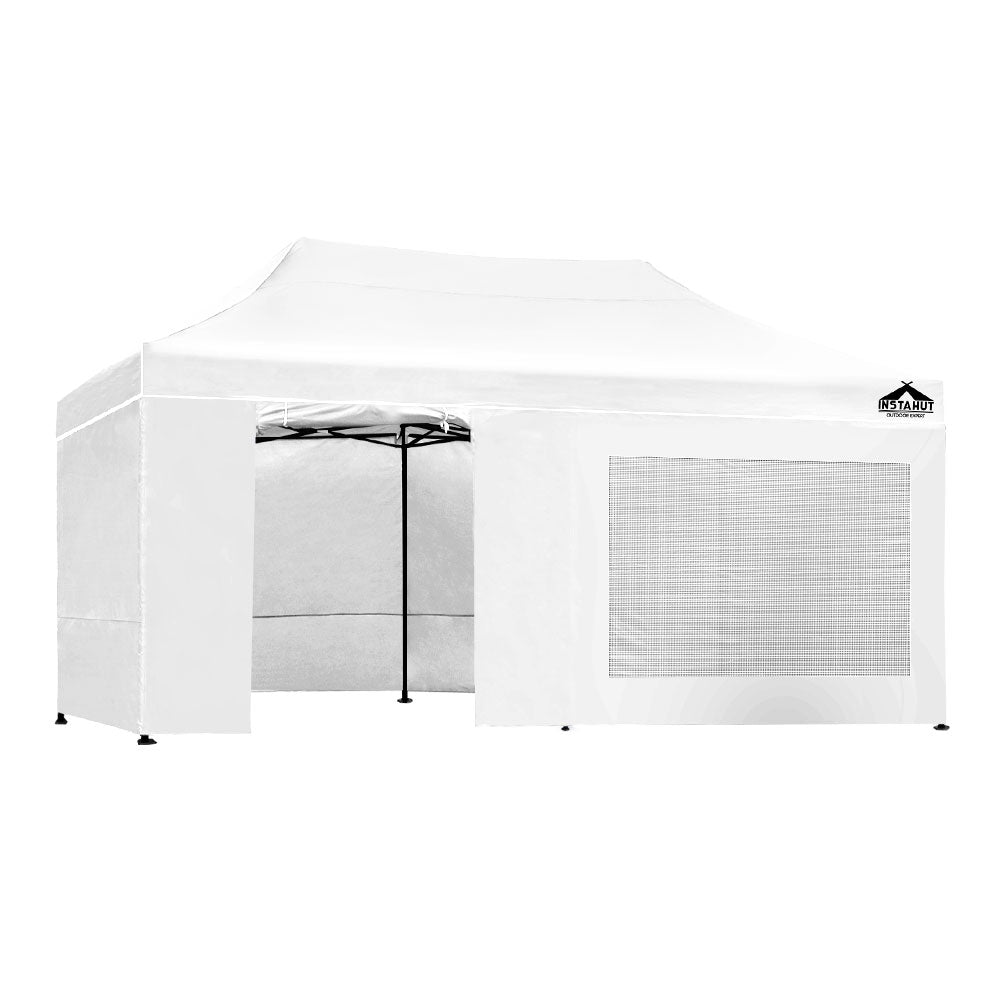 Instahut Gazebo Pop Up Marquee 3x6m Folding Wedding Tent Gazebos Shade White Instahut