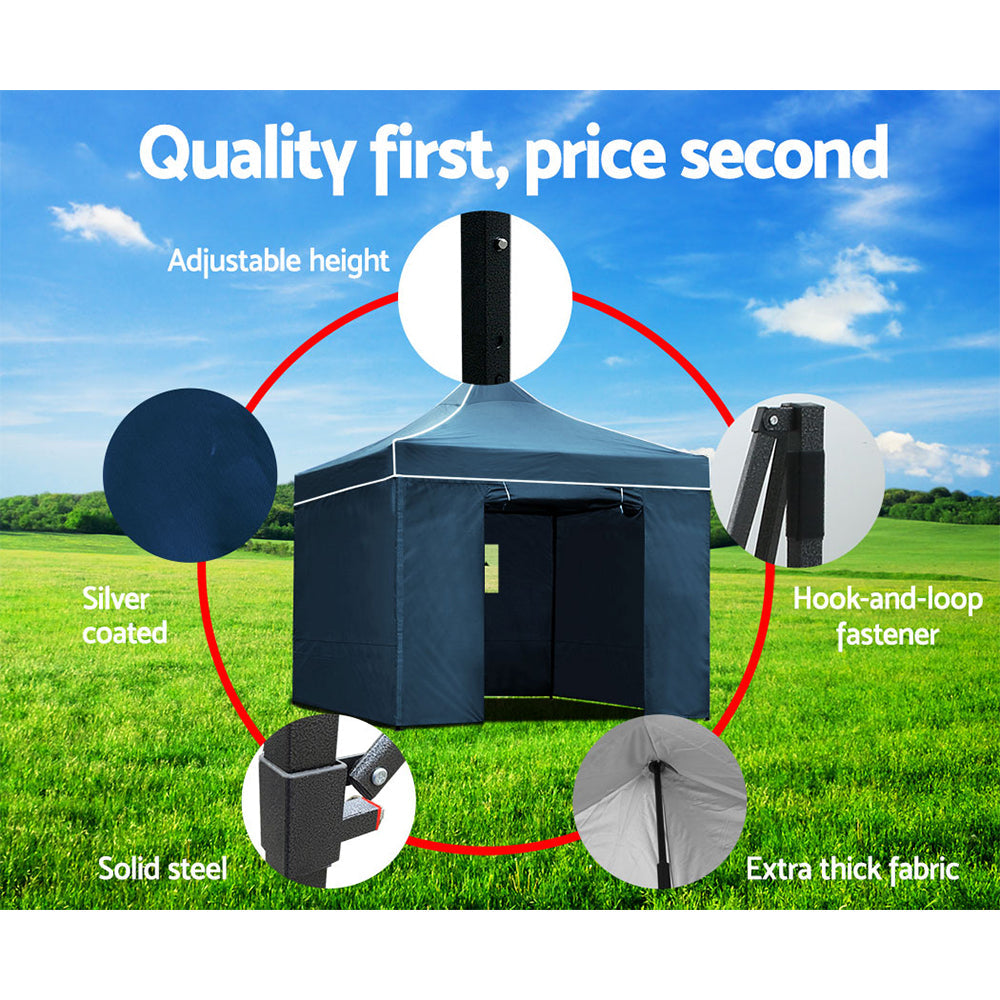Instahut Gazebo Pop Up Marquee 3x3 Outdoor Camping Gazebos Tent Wedding Folding Instahut