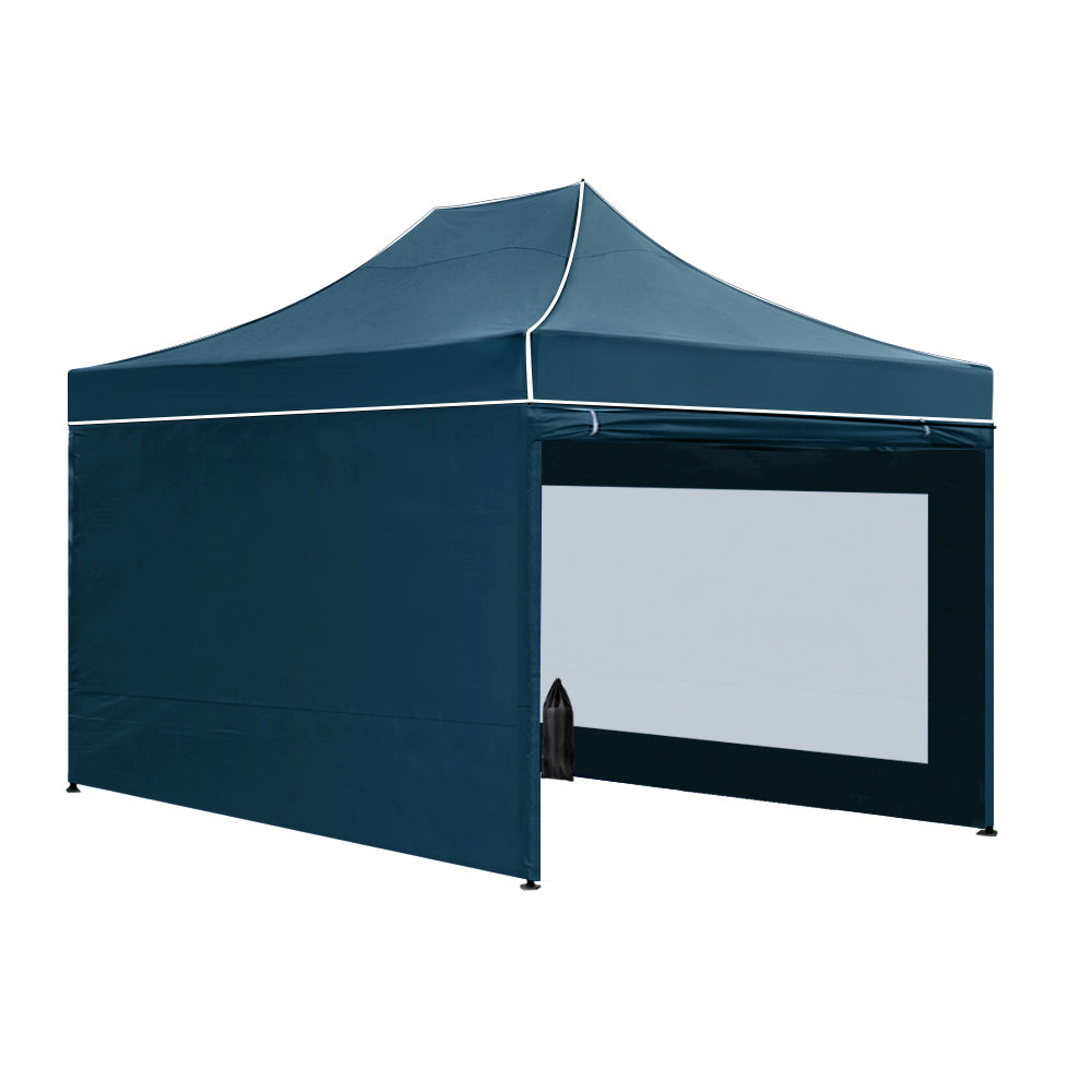 Instahut Gazebo Pop Up Marquee 3x4.5 Folding Wedding Tent Gazebos Shade Navy Instahut