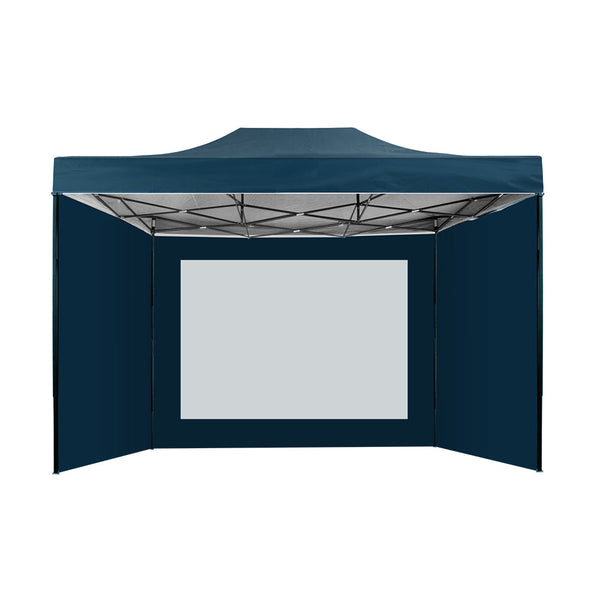 Instahut Gazebo Pop Up Marquee 3x4.5 Folding Wedding Tent Gazebos Shade Navy Instahut