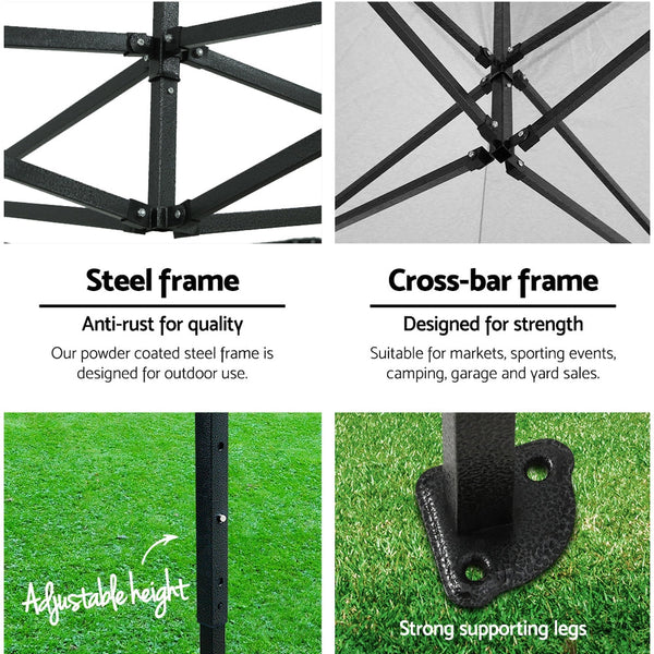 Instahut Gazebo Pop Up Marquee 3x4.5 Folding Wedding Tent Gazebos Shade Navy Instahut