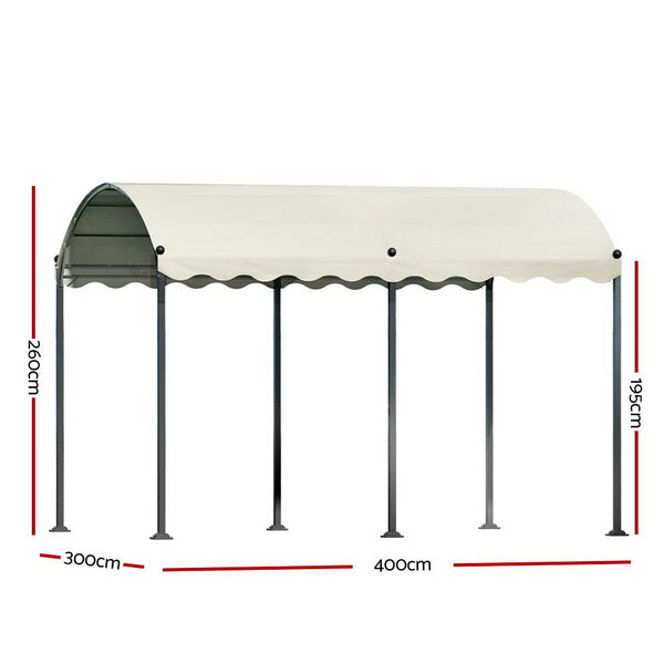 Instahut Gazebo 4x3m Party Marquee Outdoor Wedding Event Tent Iron Art Beige Does not apply