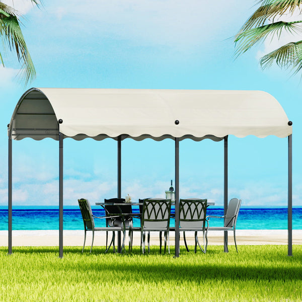 Instahut Gazebo 4x3m Party Marquee Outdoor Wedding Event Tent Iron Art Beige Does not apply