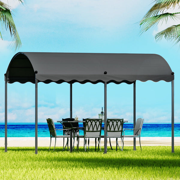 Instahut Gazebo 4x3m Party Marquee Outdoor Wedding Event Tent Iron Art Tent Grey Instahut