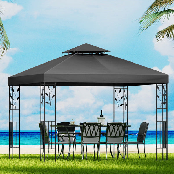 Instahut Gazebo 3x3m Party Marquee Outdoor Wedding Event Tent Iron Art Canopy Instahut