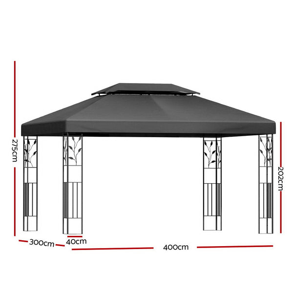 Instahut Gazebo 4x3m Party Marquee Outdoor Wedding Event Tent Iron Art Patio Does not apply
