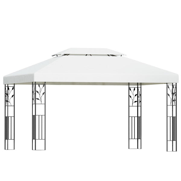 Instahut Gazebo 4x3m Party Marquee Outdoor Wedding Event Tent Iron Art White Instahut