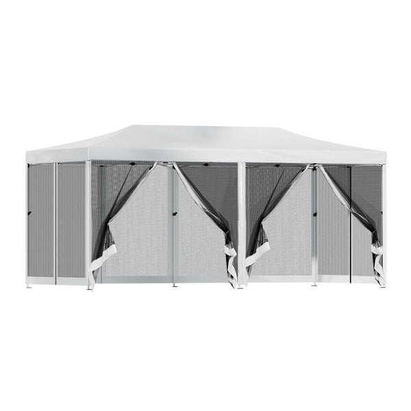 Instahut Gazebo Pop Up Marquee 3x6 Outdoor Wedding Mesh Side Wall Gazebos Instahut