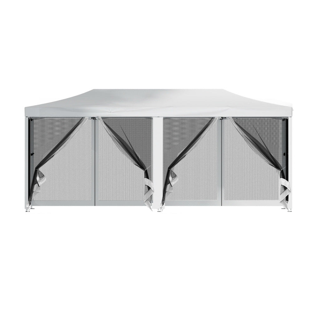 Instahut Gazebo Pop Up Marquee 3x6 Outdoor Wedding Mesh Side Wall Gazebos Instahut