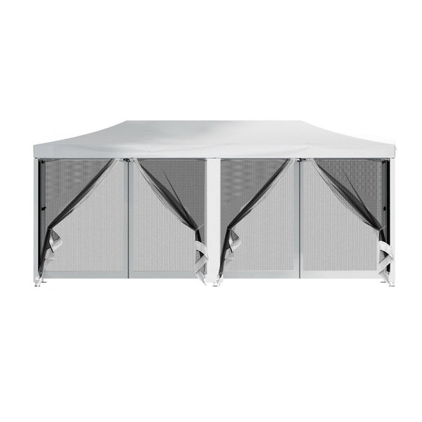 Instahut Gazebo Pop Up Marquee 3x6 Outdoor Wedding Mesh Side Wall Gazebos Instahut