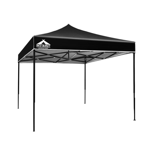 Instahut Gazebo Pop Up Marquee 3x3 Outdoor Wedding Base Pod Kit Black Instahut