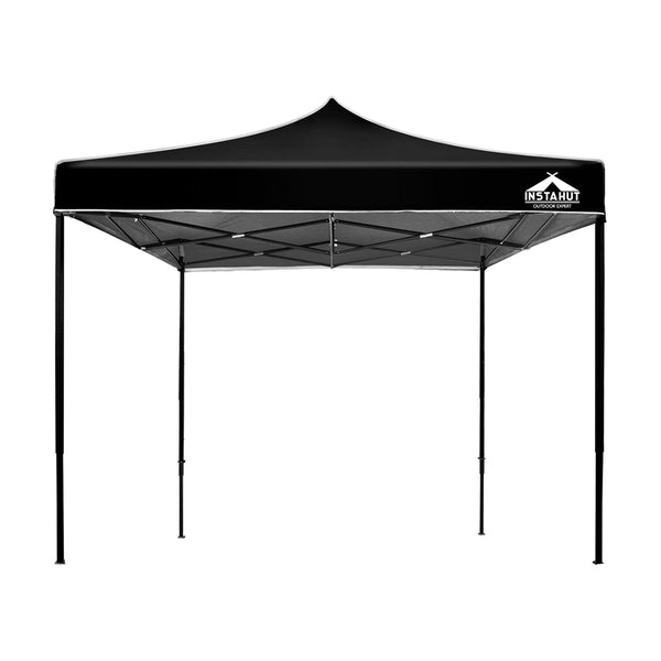 Instahut Gazebo Pop Up Marquee 3x3 Outdoor Wedding Base Pod Kit Black Instahut