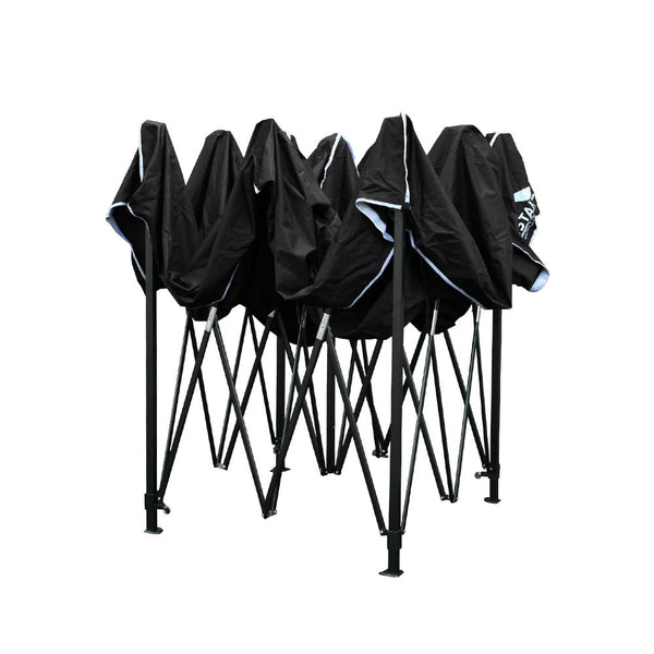 Instahut Gazebo Pop Up Marquee 3x3 Outdoor Wedding Base Pod Kit Black Instahut