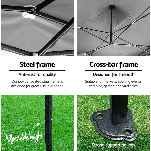 Instahut Gazebo Pop Up Marquee 3x3m Outdoor Tent Folding Wedding Gazebos Navy Does not apply