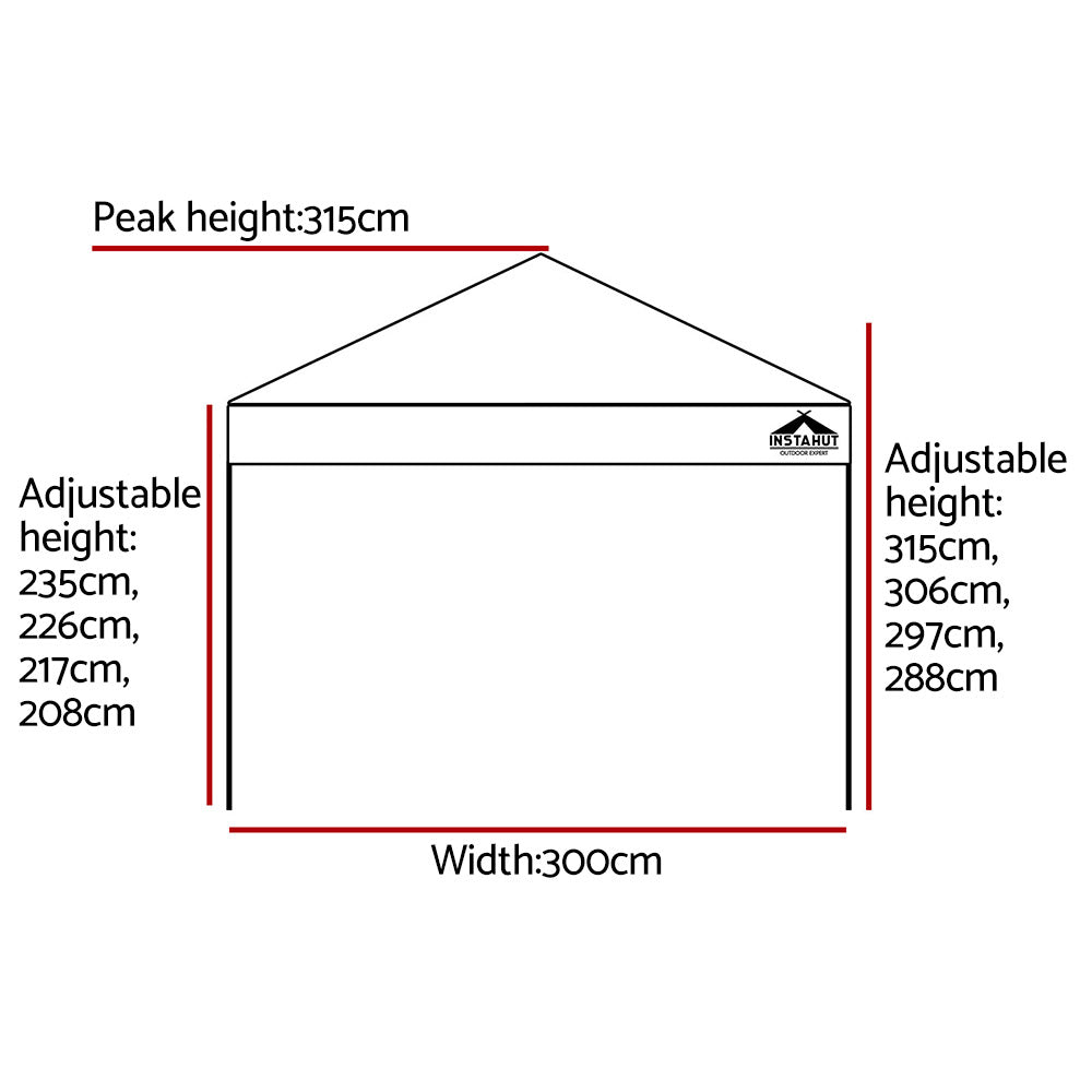Instahut Gazebo Pop Up Marquee 3x3m Outdoor Tent Folding Wedding Gazebos White Does not apply
