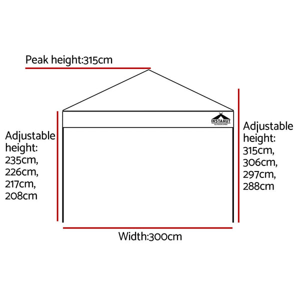 Instahut Gazebo Pop Up Marquee 3x3m Outdoor Tent Folding Wedding Gazebos White Does not apply